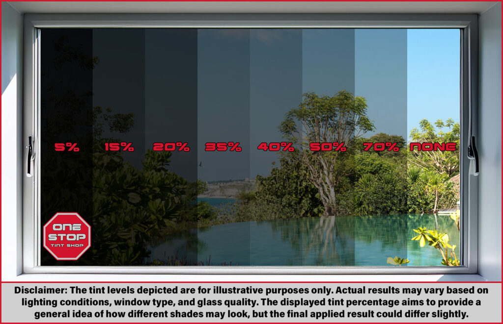 Commercial window tinting comes in a variety of tint levels.